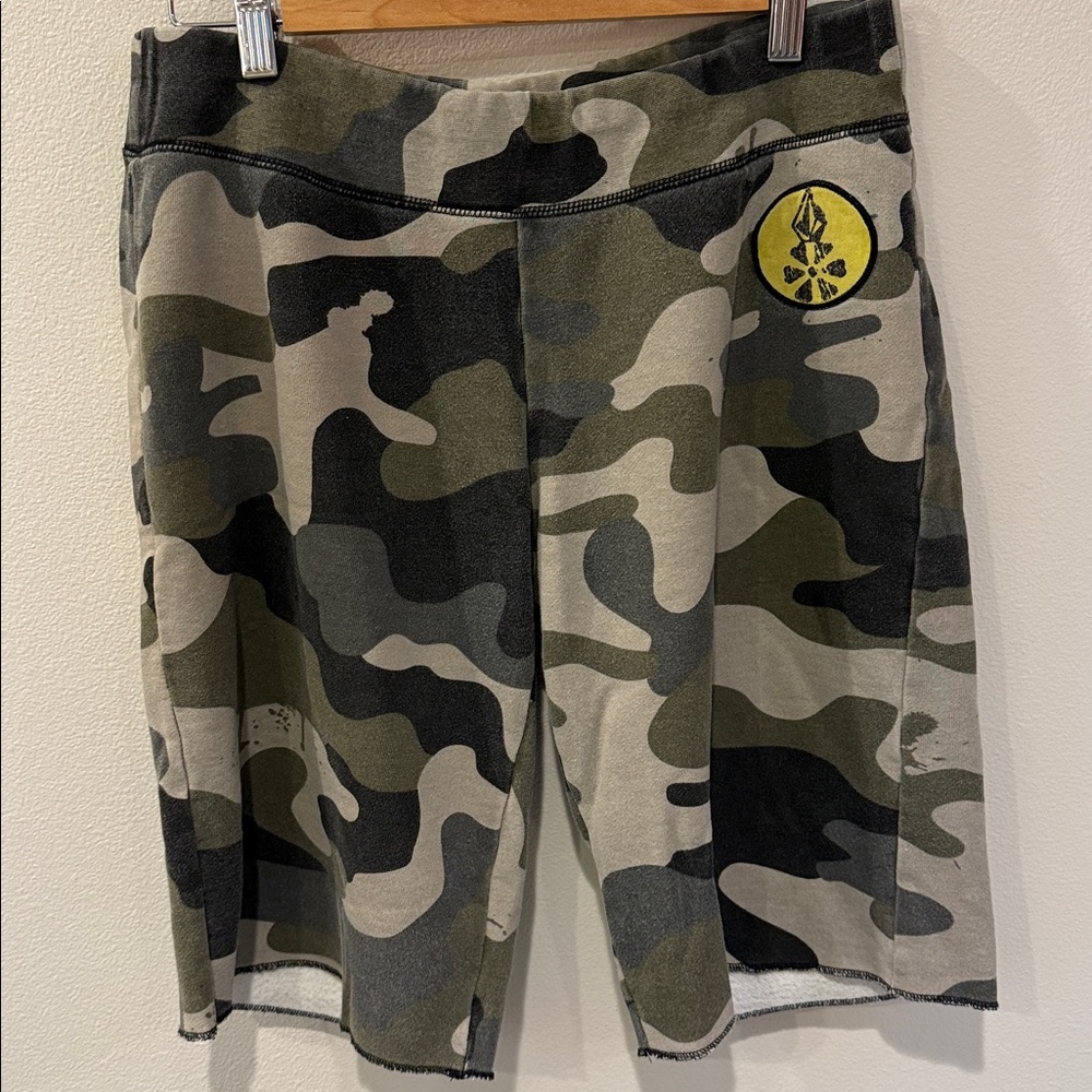 Volcom Camouflage Sweat Shorts with Logo Patch